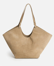 Flattered Dahlia Sand Suede Tote Bag