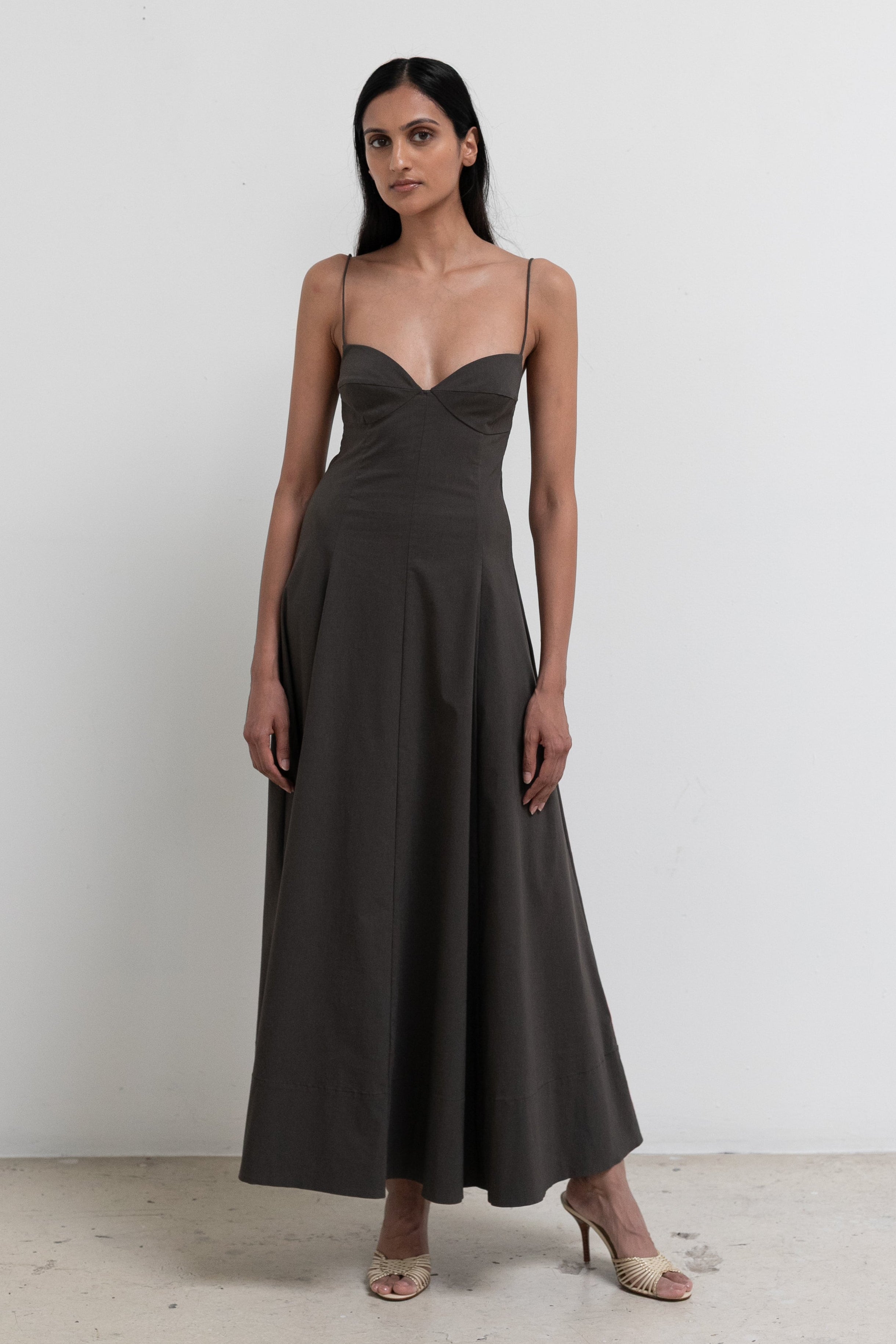 St. Agni Cami Dress in Charcoal