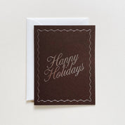 Jaymes Paper Happy Holidays Greeting Card - Dark Brown