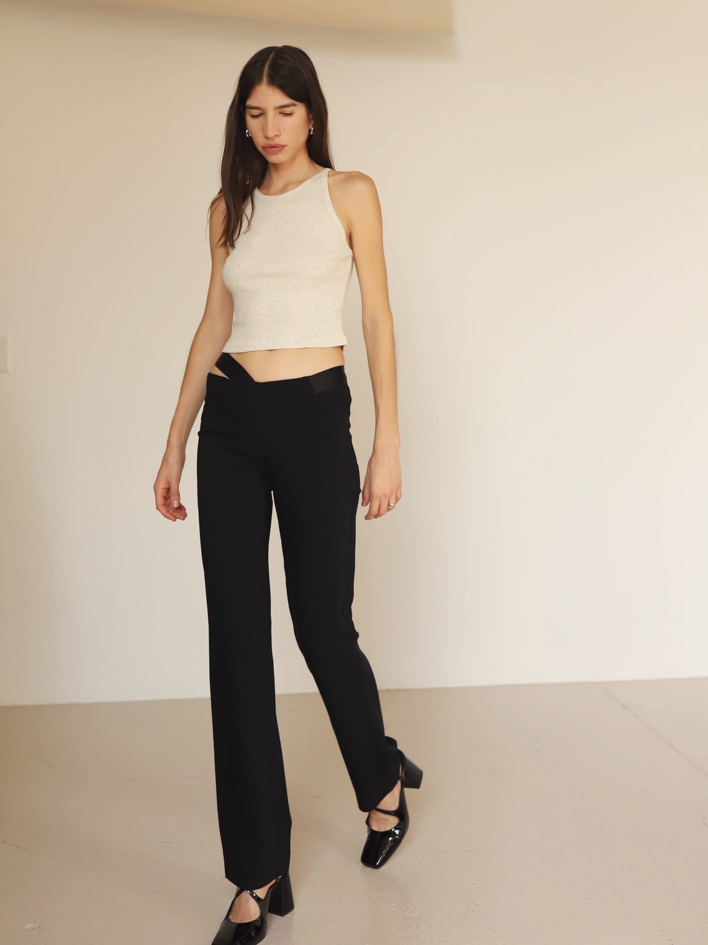 St. Agni Black Deconstructed Trouser Pant