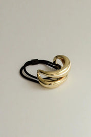 Gold Wide Sculptural Metal Hair Tie
