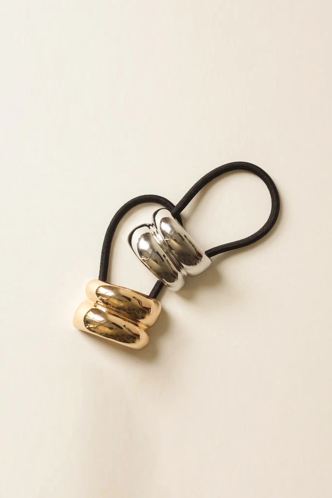 Silver Mini Double Arch Metal Hair Tie