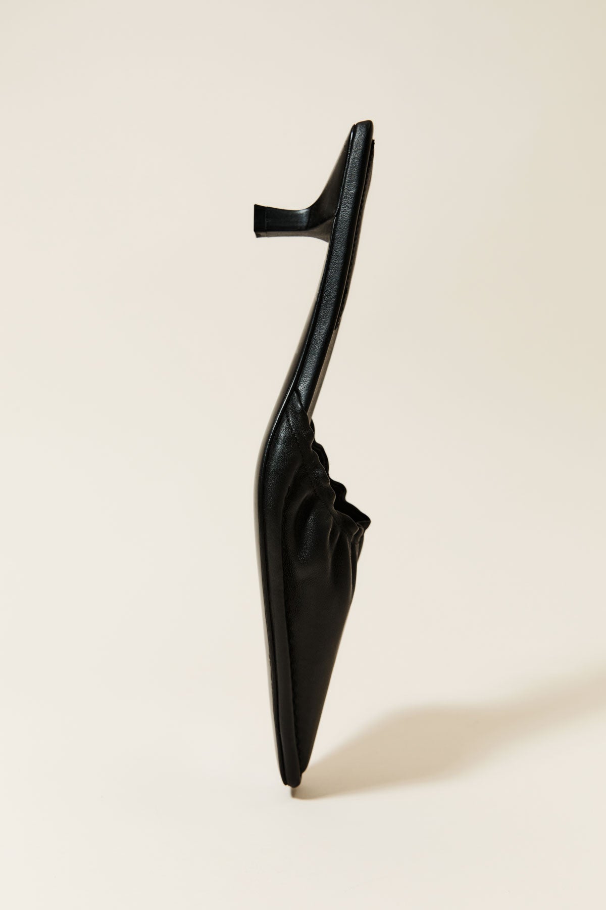 St. Agni Black Gathered Kitten Heels