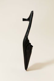 St. Agni Black Gathered Kitten Heels