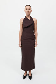 St. Agni Structural Tie Dress in Port