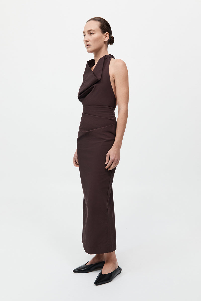 St. Agni Structural Tie Dress in Port