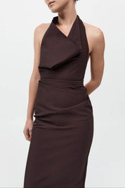 St. Agni Structural Tie Dress in Port