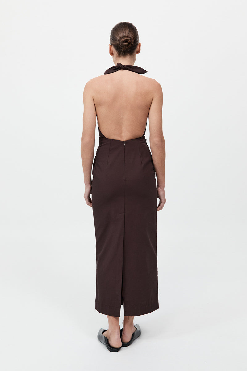 St. Agni Structural Tie Dress in Port