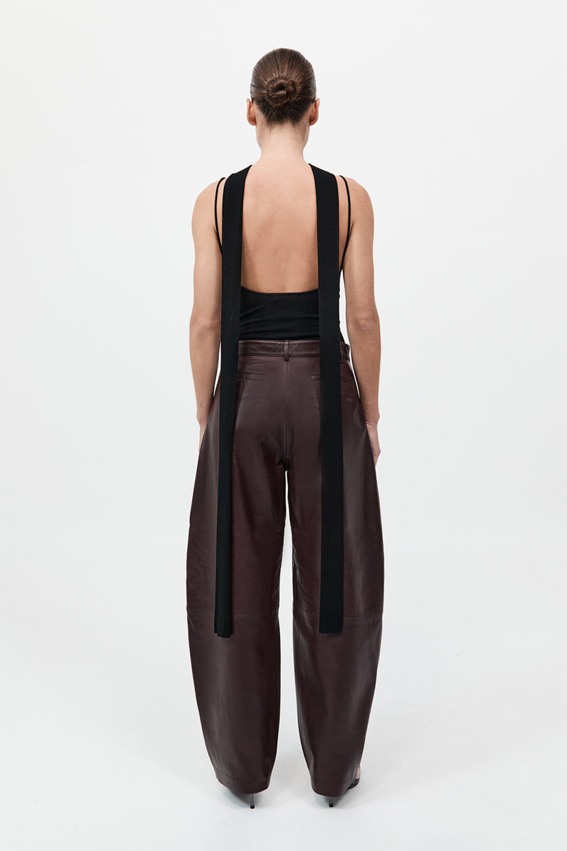 St. Agni Black Knit Scarf Top