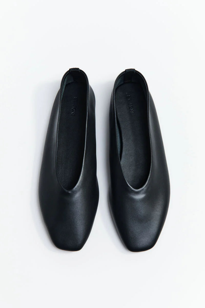 St. Agni Black Soft Glove Ballet Flat