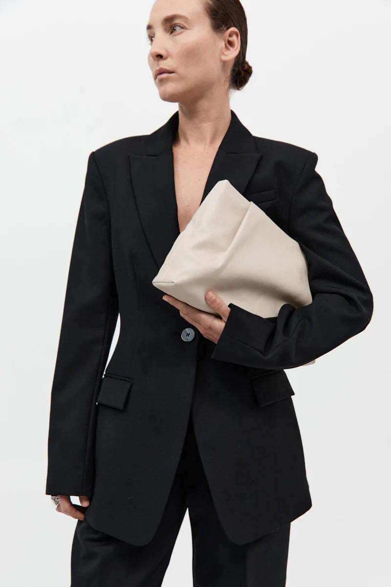 St. Agni Cream Soft Tuck Clutch