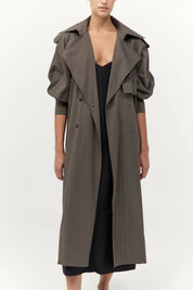 St. Agni Khaki Relaxed Cotton Trench