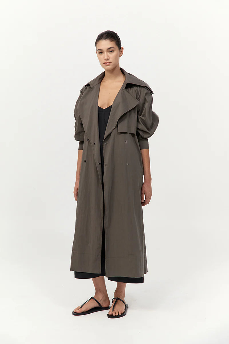 St. Agni Khaki Relaxed Cotton Trench