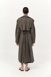 St. Agni Khaki Relaxed Cotton Trench