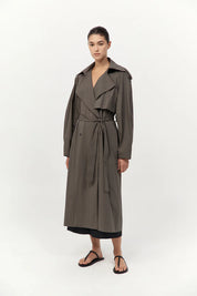 St. Agni Khaki Relaxed Cotton Trench