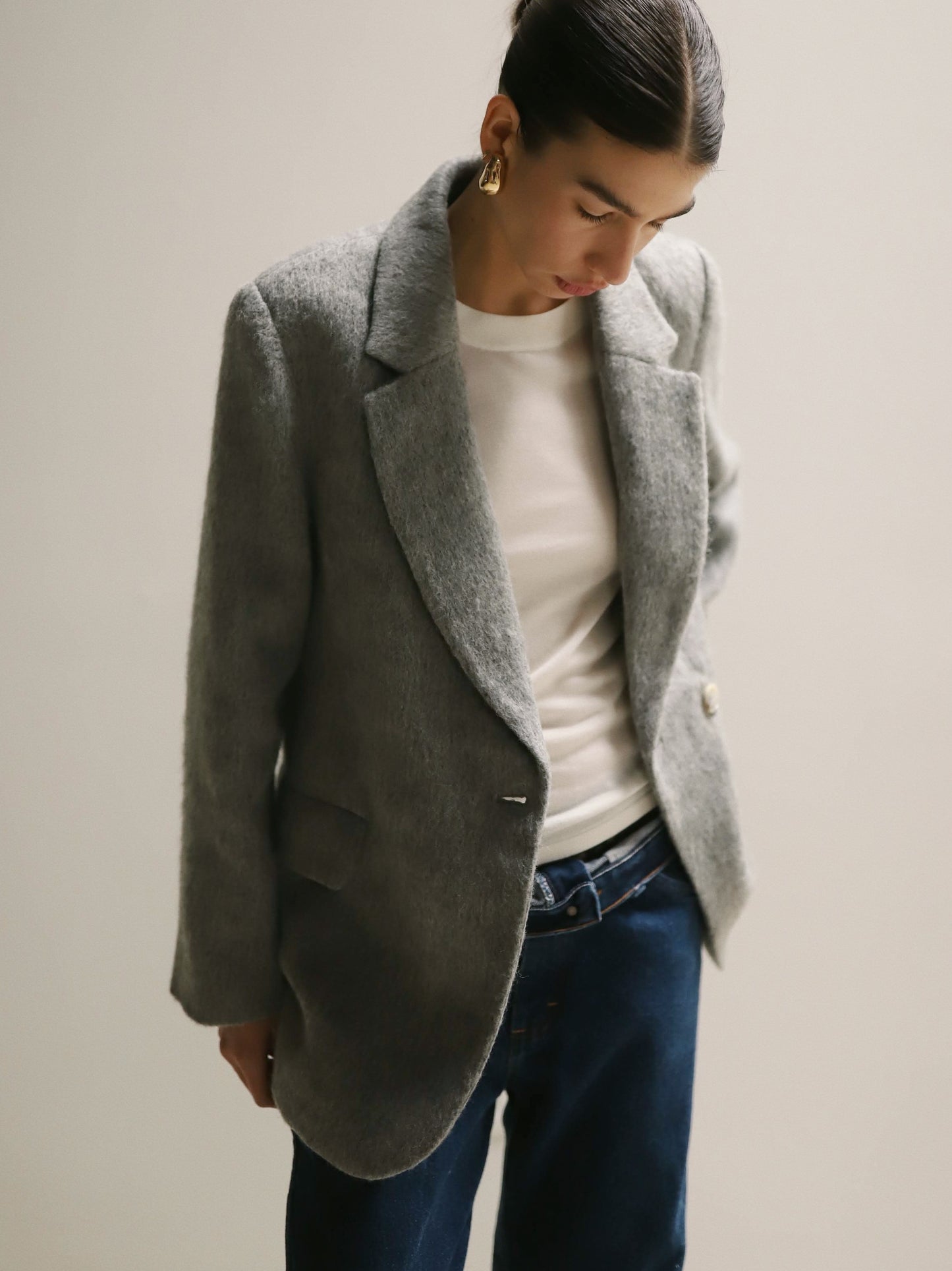 Gray Wool Blend Kindra Coat