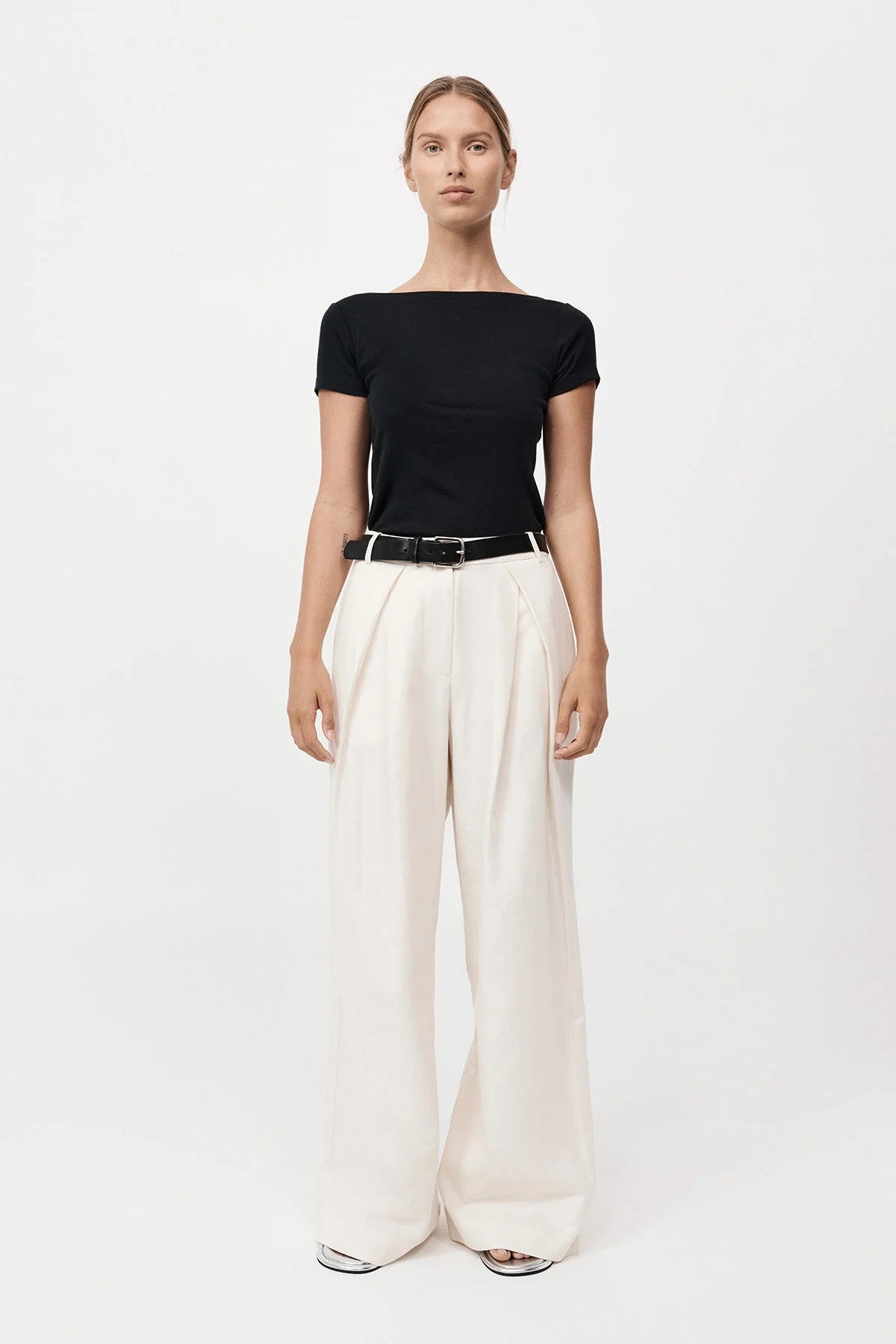 St. Agni Jet Black Organic Cotton Ballet Top