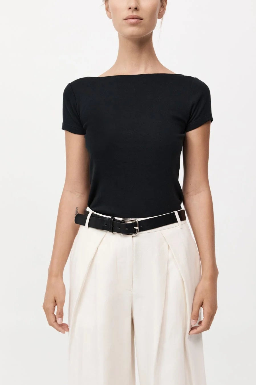 St. Agni Jet Black Organic Cotton Ballet Top