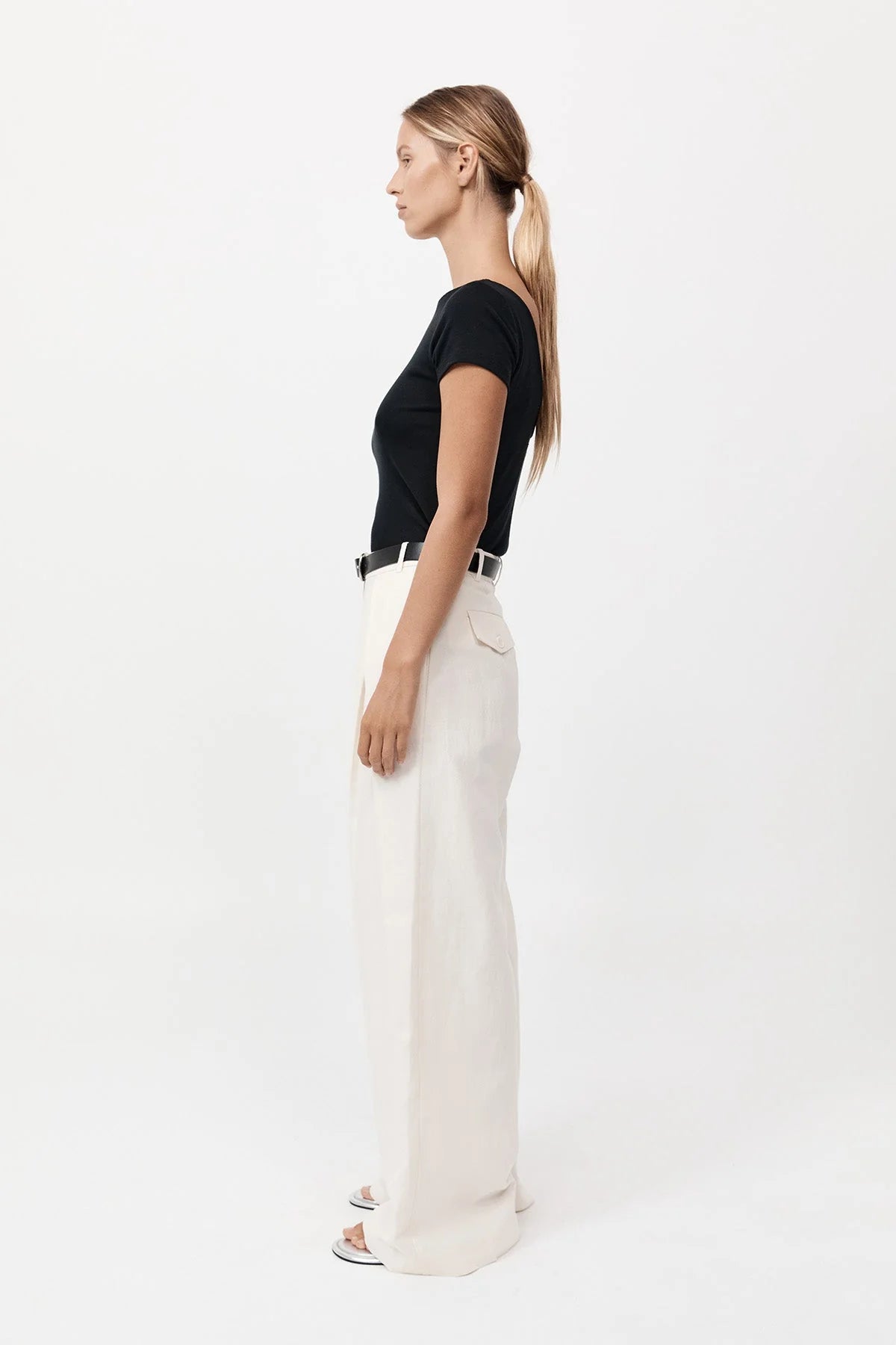 St. Agni Jet Black Organic Cotton Ballet Top