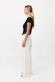 St. Agni Jet Black Organic Cotton Ballet Top