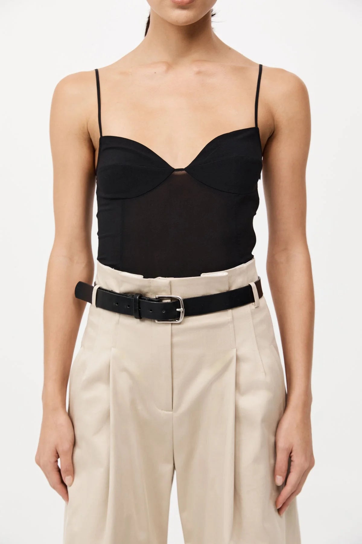 St. Agni Champagne Cotton Paperbag Waist Trousers