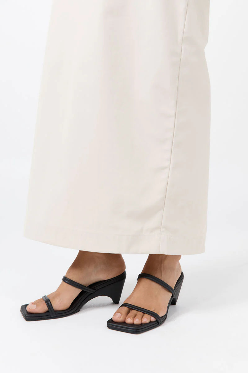 St. Agni Black Double Strap Arc Wedge
