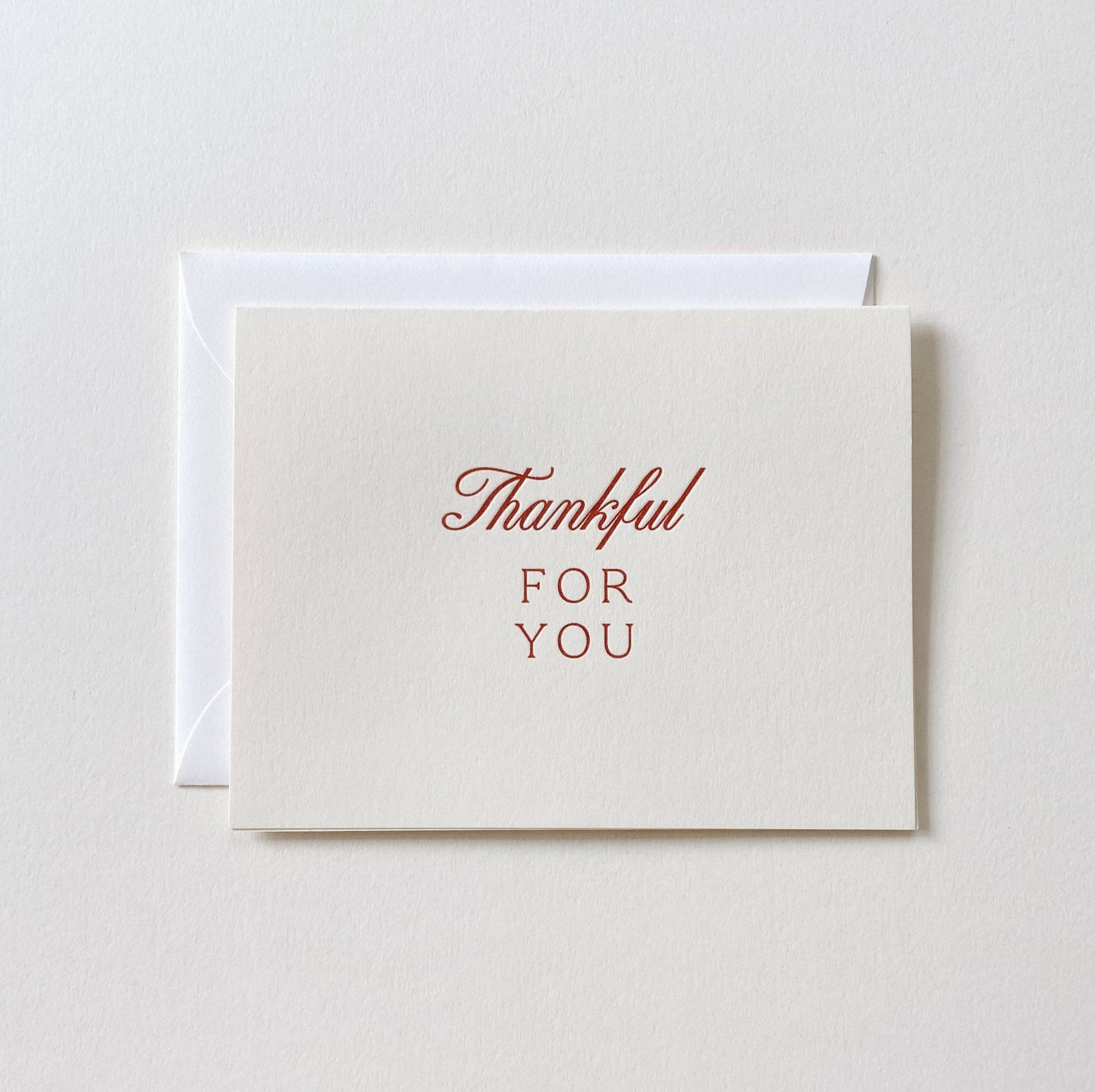 Jaymes Paper Thankful For You Card