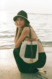 Black & White Trimmed Agave Bucket Hat