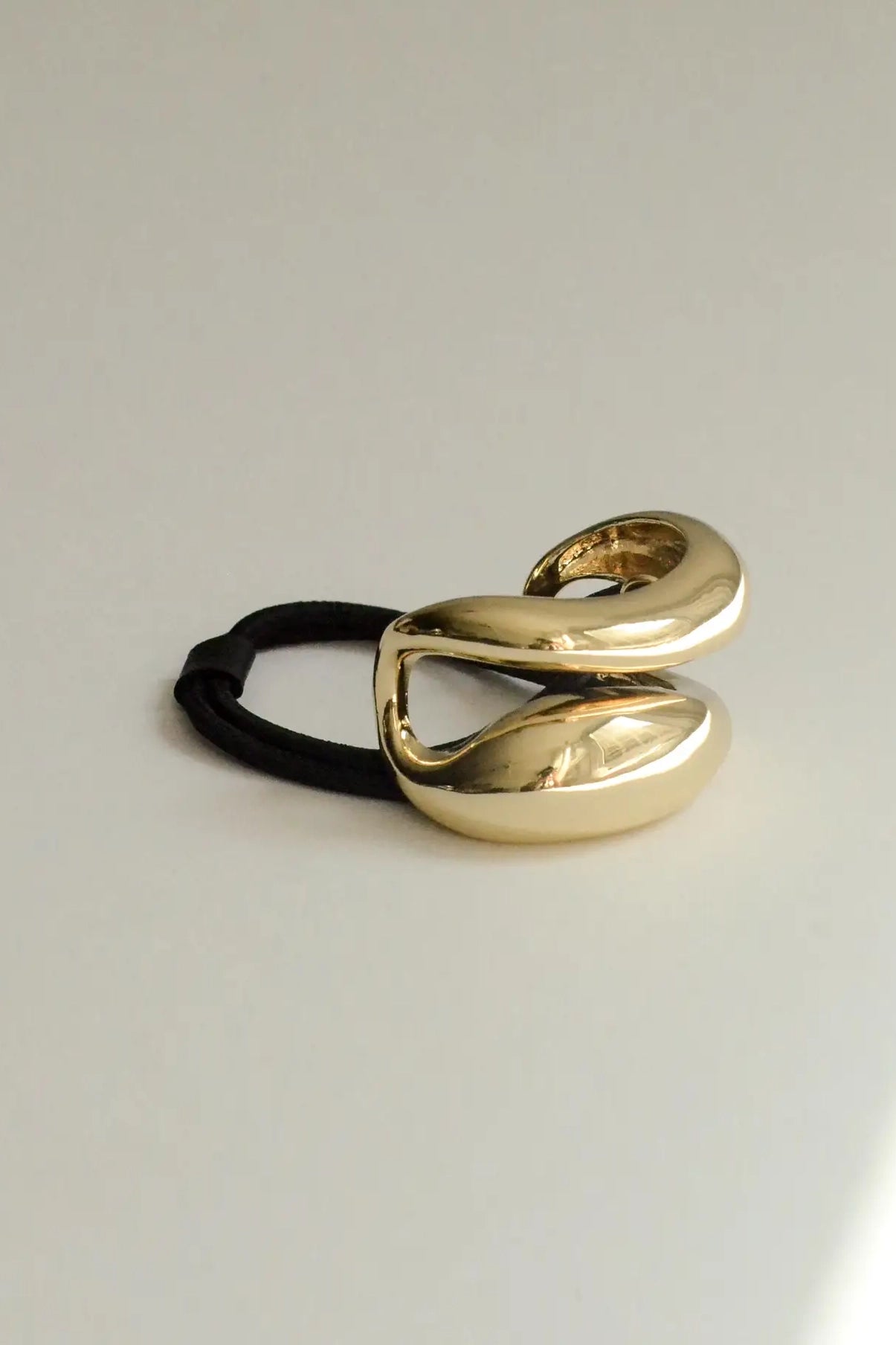 Gold Wide Sculptural Metal Hair Tie