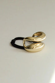 Gold Wide Sculptural Metal Hair Tie