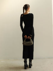 Stella Black Ruched Dress