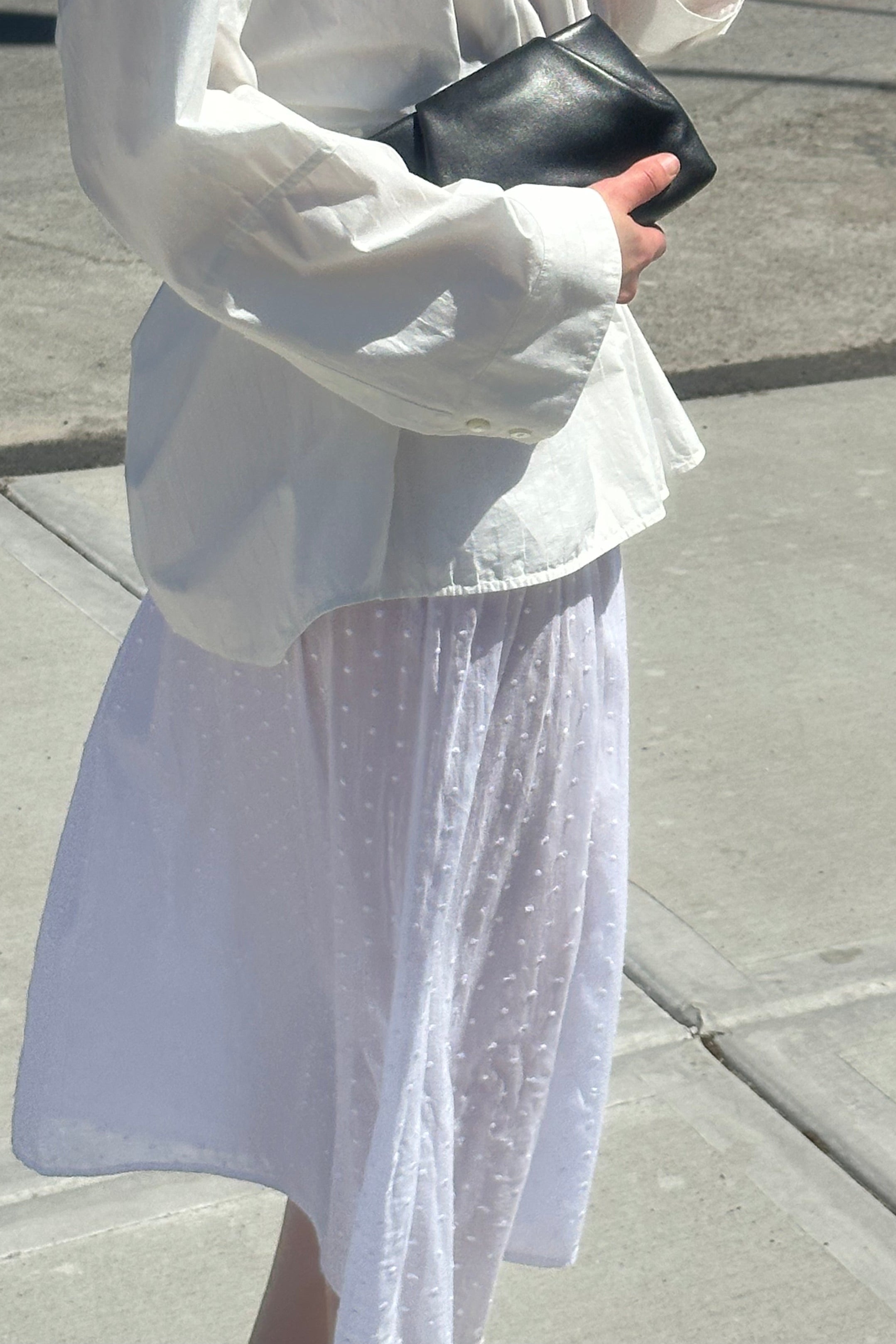 Vintage White Swiss Dot Cotton Voile Skirt