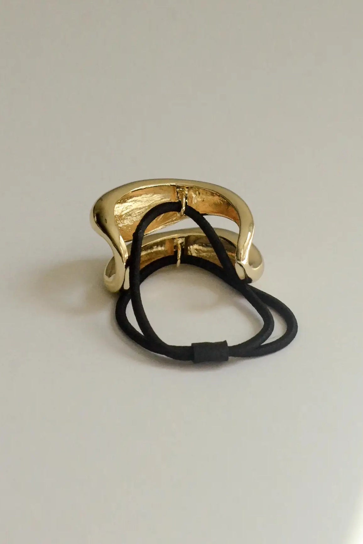 Gold Wide Sculptural Metal Hair Tie