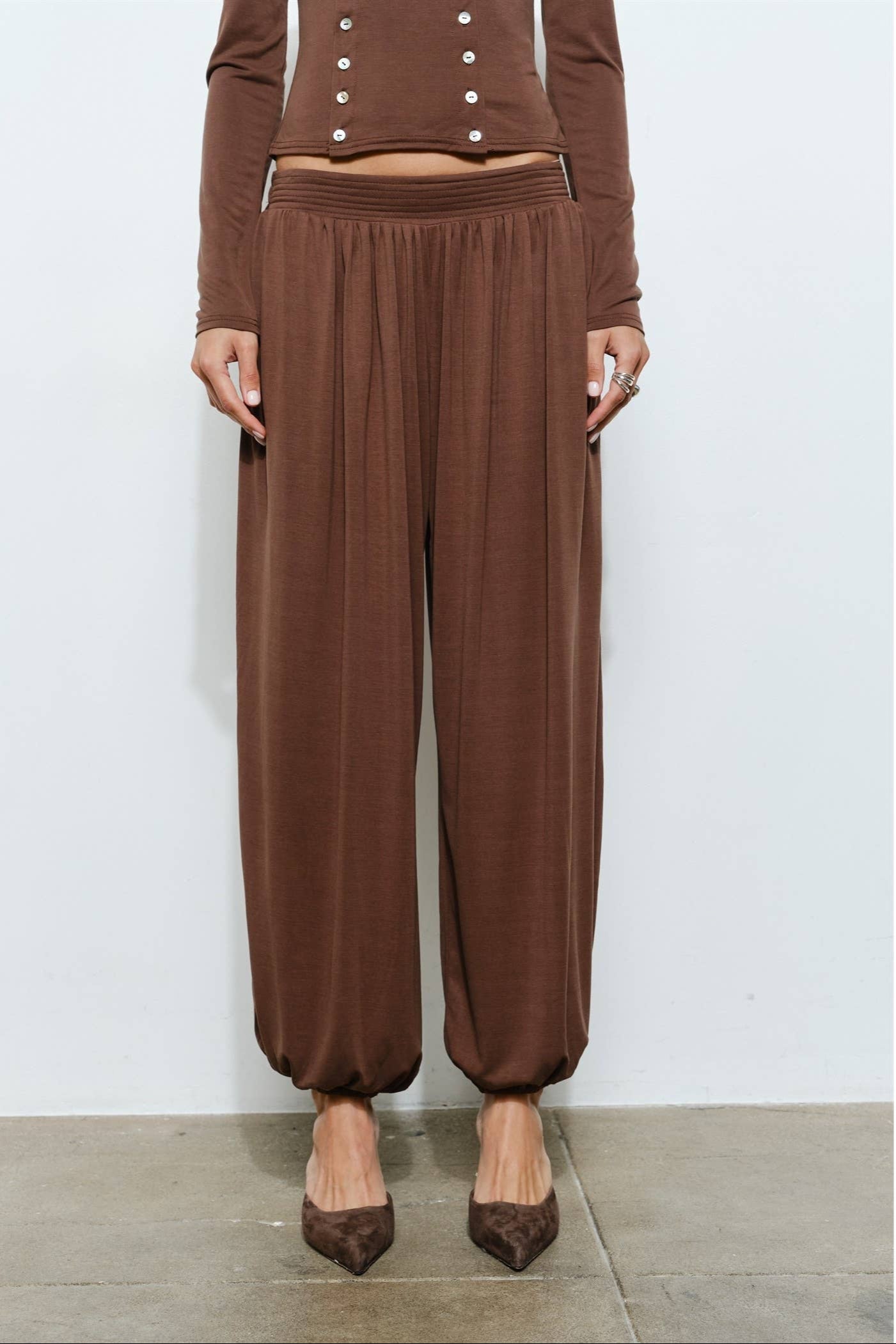 Cassia Brown Balloon Lounge Pant