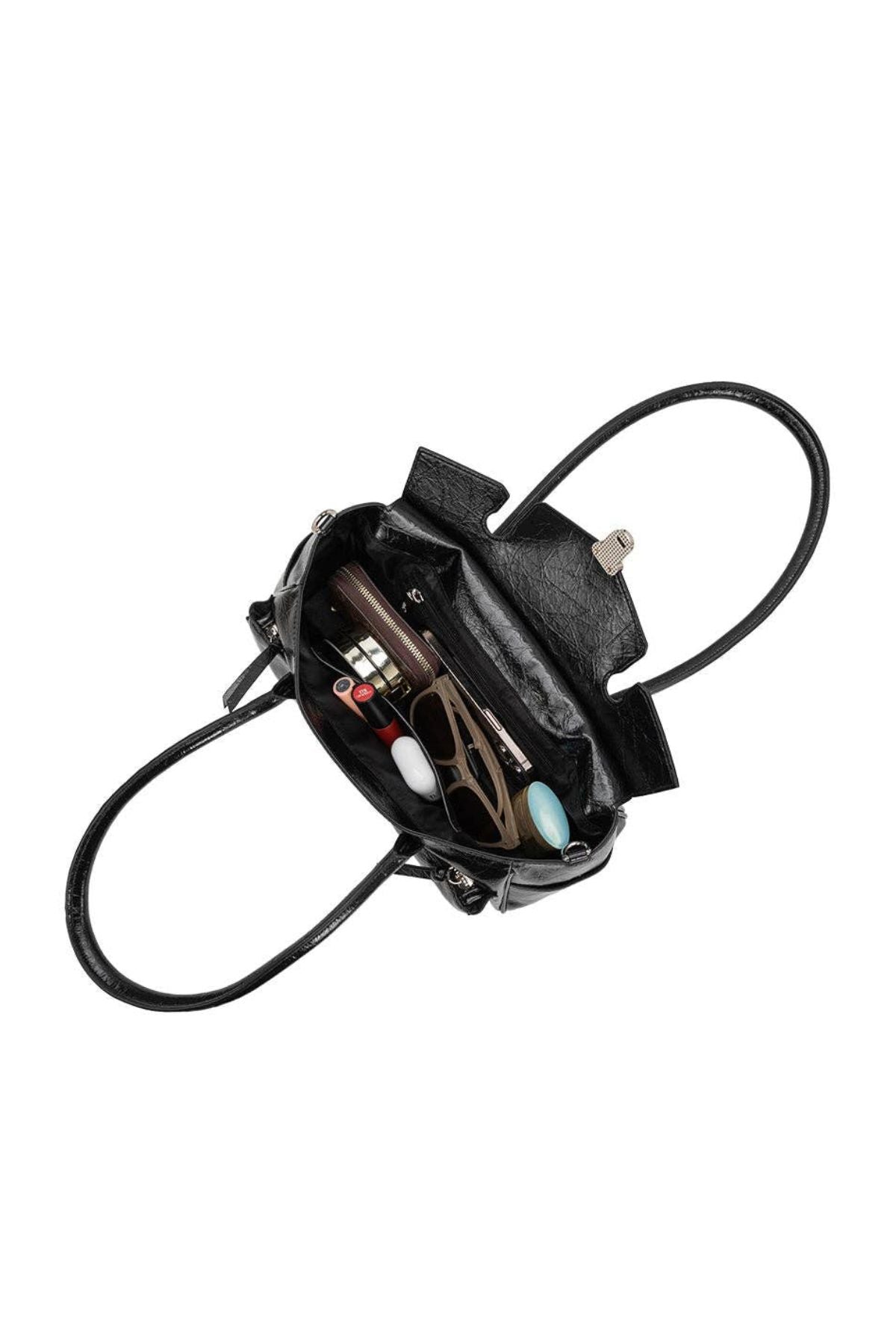 Ruthie Black Vegan Leather Shoulder Bag