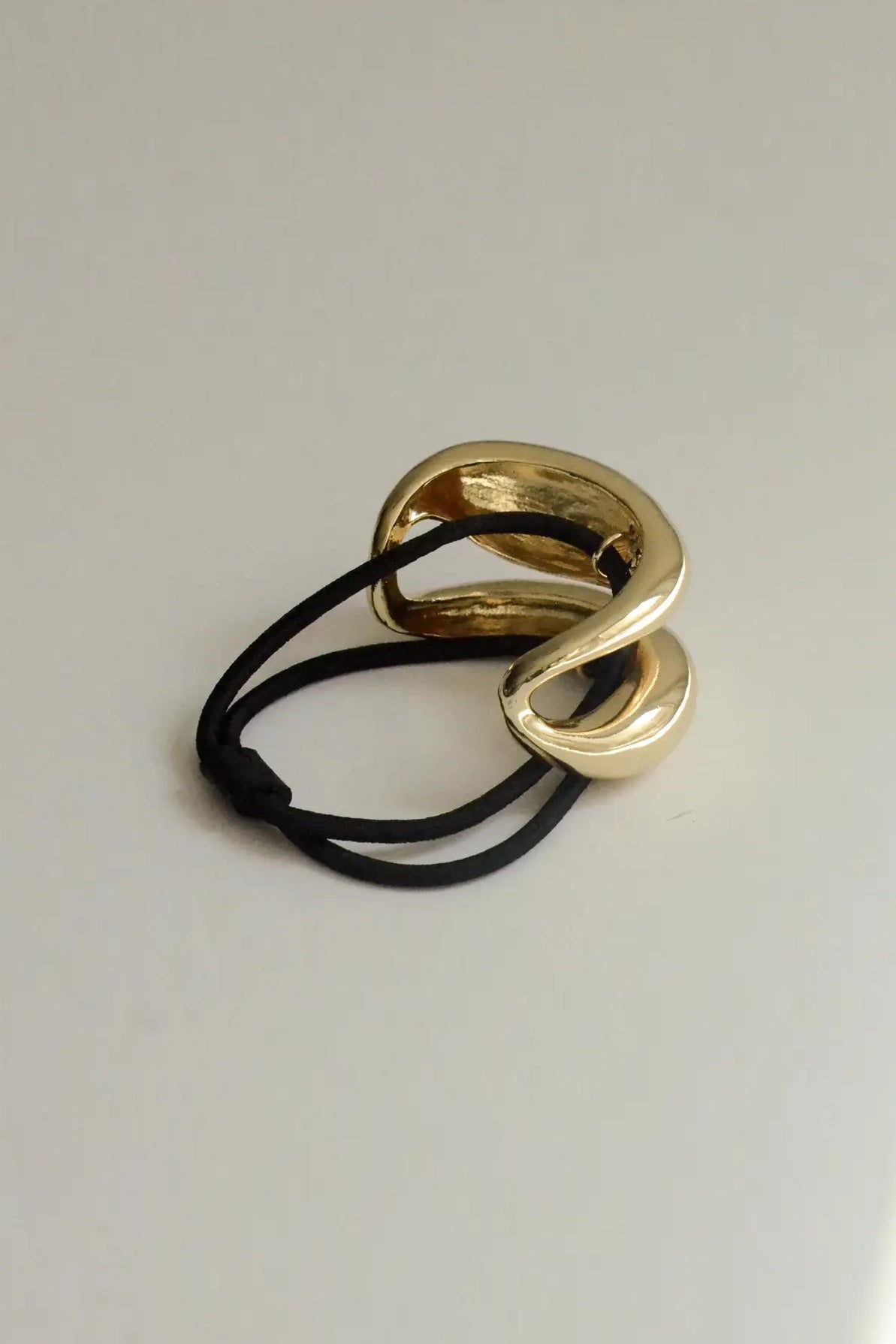 Gold Wide Sculptural Metal Hair Tie