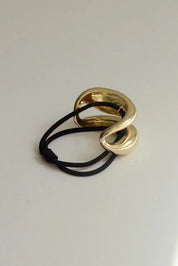 Gold Wide Sculptural Metal Hair Tie