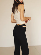 St. Agni Black Deconstructed Trouser Pant