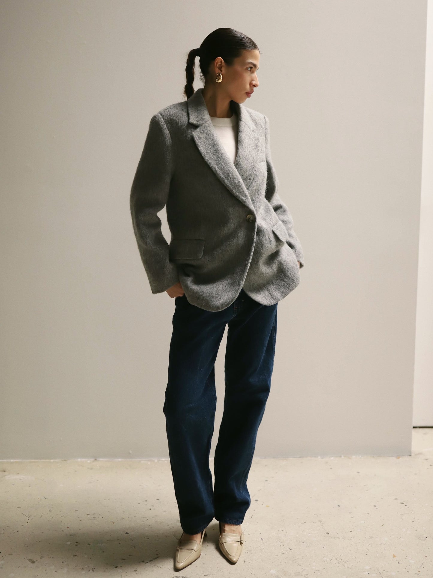 Gray Wool Blend Kindra Coat
