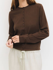 Brown Rollneck Shea Cardigan