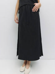 Black Modal Salem Midi Skirt