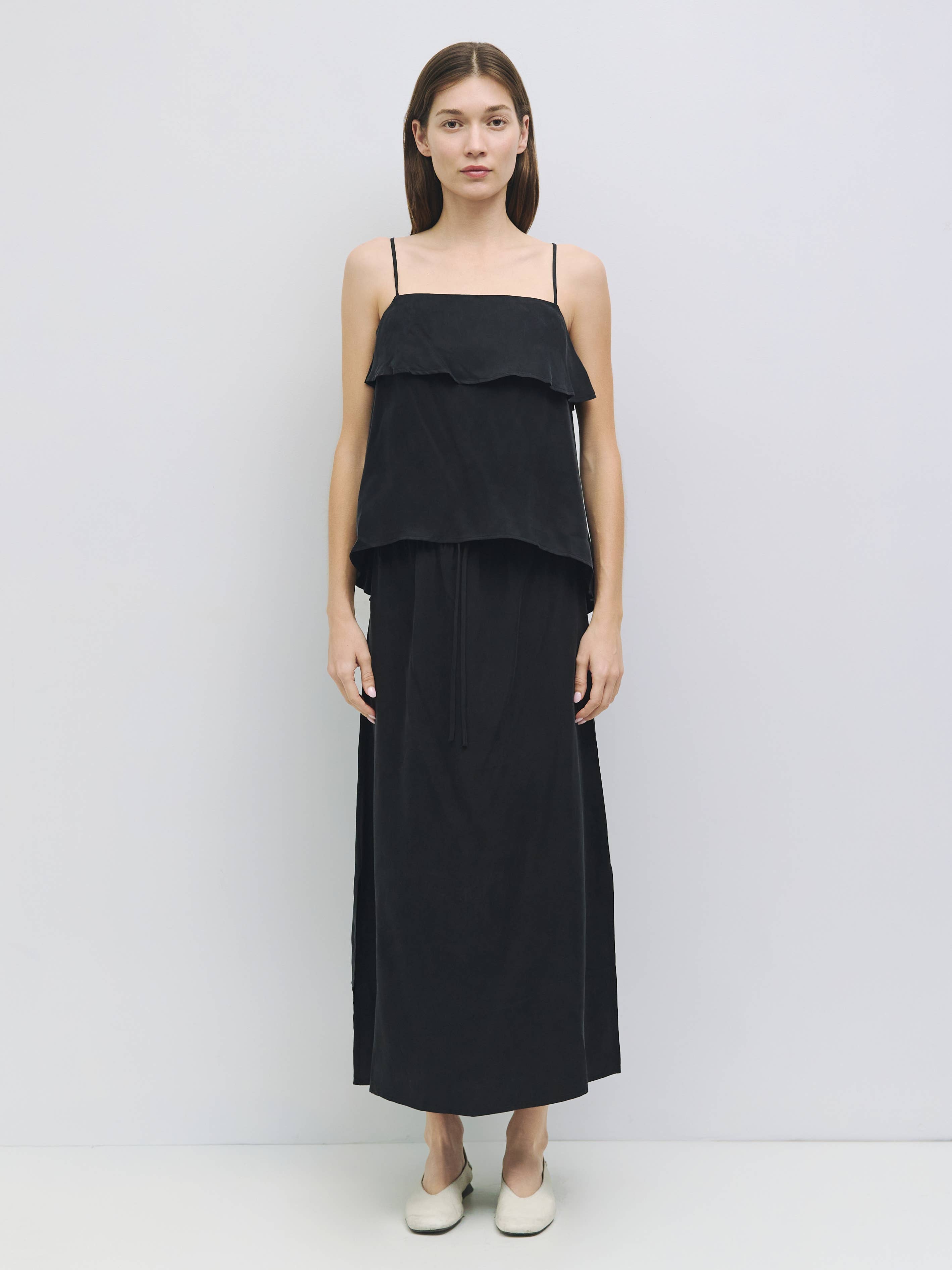 Black Modal Salem Midi Skirt