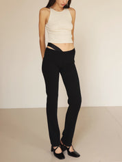 St. Agni Black Deconstructed Trouser Pant