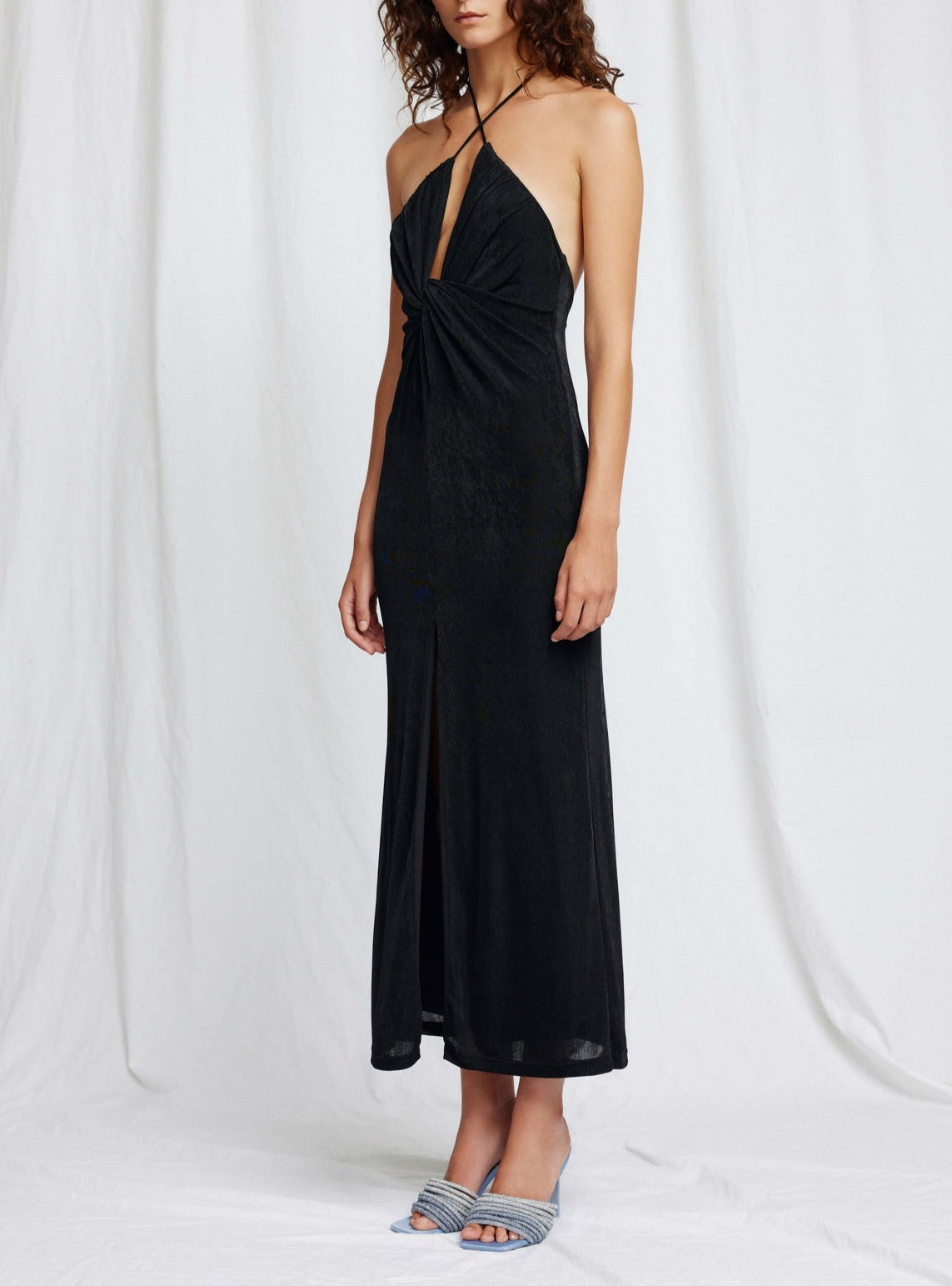 Significant Other Black Millie Halter Midi Dress