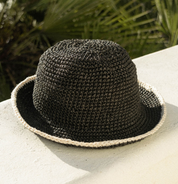 Black & White Trimmed Agave Bucket Hat