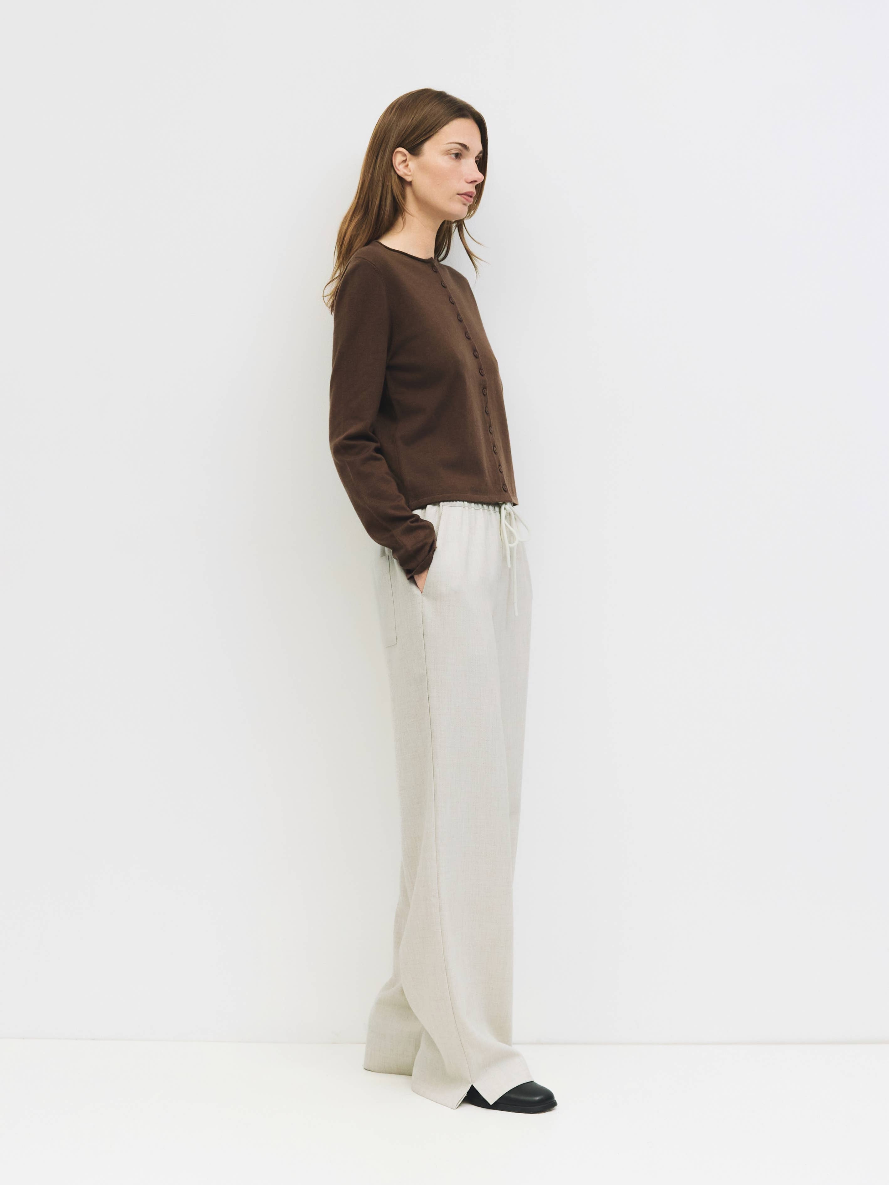 Brown Rollneck Shea Cardigan
