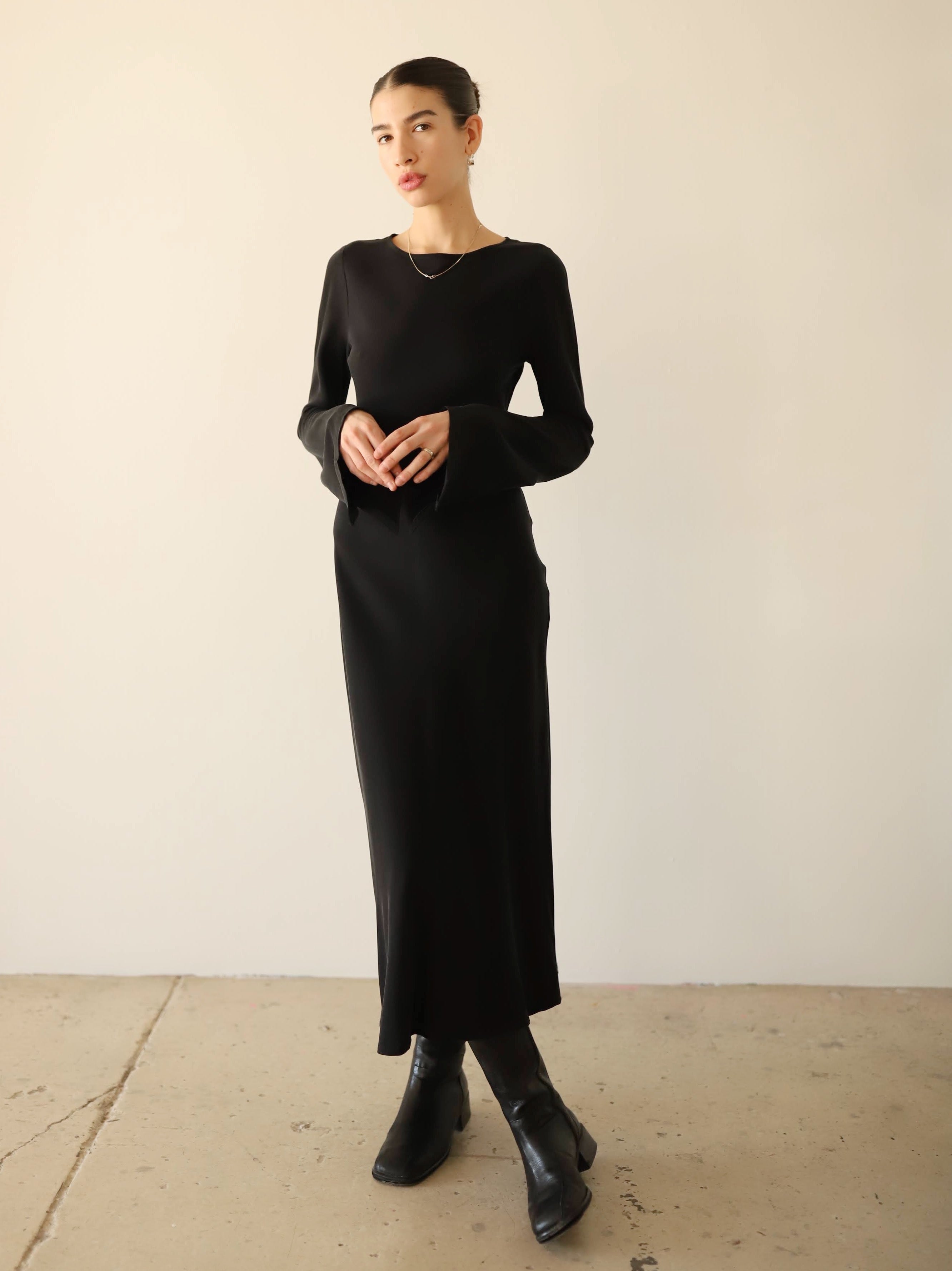 Black Cupro Sasha Dress