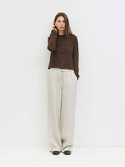 Brown Rollneck Shea Cardigan