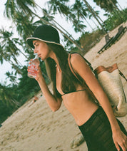 Black & White Trimmed Agave Bucket Hat