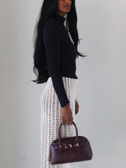 Vintage White Crochet Midi Skirt